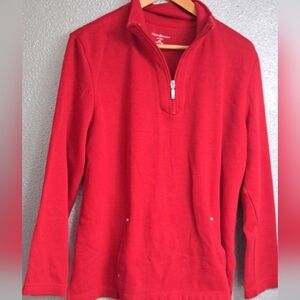 Women's Karen Scott Red 1/4 Zip Pull Over   Size XXL